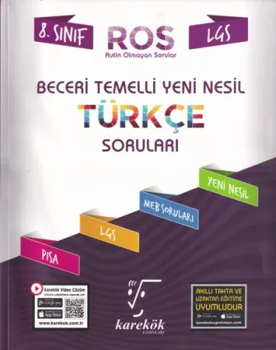 Karekök 8.Sınıf Beceri Temelli Yeni Nesil Türkçe Soruları %21 indiriml