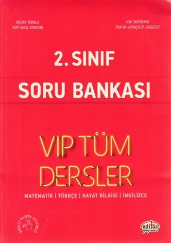 Editör 2. Sınıf VIP Tüm Dersler Soru Bankası Kırmızı Kitap (Yeni)