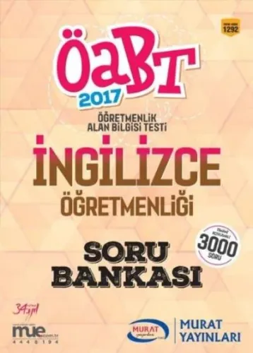 Murat ÖABT KPSS İngilizce Öğretmenliği Soru Bankası 1292- 2017
