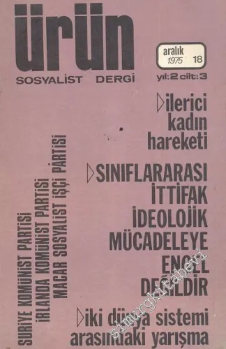 Ürün Sosyalist Dergi, Dosya: İlerici Kadın Hareketi, Suriye Komünist Partisi - Sayı: 18, Aralık 1975