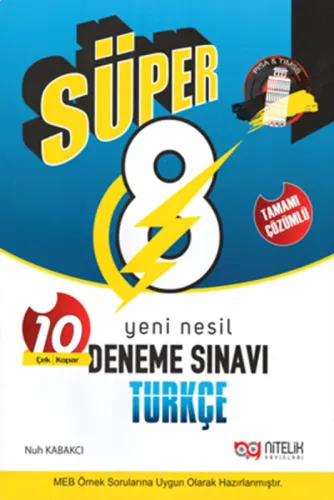 Nitelik Yayınları 8. Sınıf Süper Türkçe Yeni Nesil Deneme Sınavı