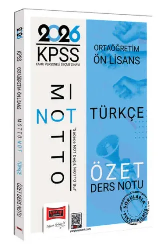 Yargı Yayınları 2026 KPSS Ortaöğretim Ön Lisans Motto Serisi Türkçe Öz