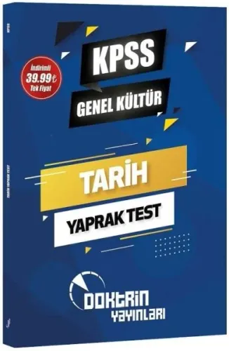 Doktrin Yayınları KPSS MEB-AGS Tarih Yaprak Test