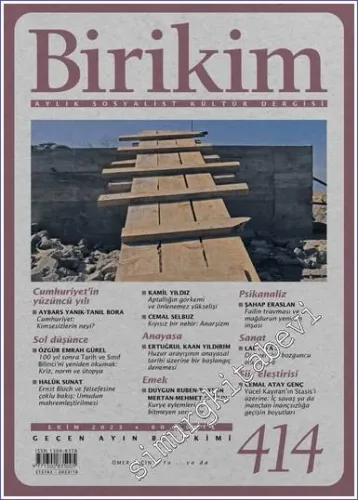 Birikim Aylık Sosyalist Kültür Dergisi - 12 Eylül Geçmiş Bugündür - Sayı: 414      Ekim 2023