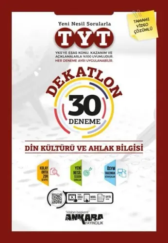 Ankara Yayıncılık TYT Dekatlon Din Kültürü ve Ahlak Bilgisi 30 Deneme