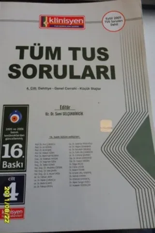 Tüm Tus Soruları 4.Cilt : Dahiliye - Genel Cerrahi - Küçük Stajlar