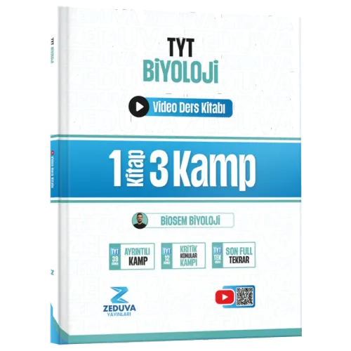 Zeduva Yayınları Biosem TYT Biyoloji 1 Kitap 3 Kamp Video Ders Kitabı