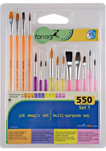 Fanart Academy 550 Seri Fırça Seti 1 (15 Li) LV-F-7550.S1 9358
