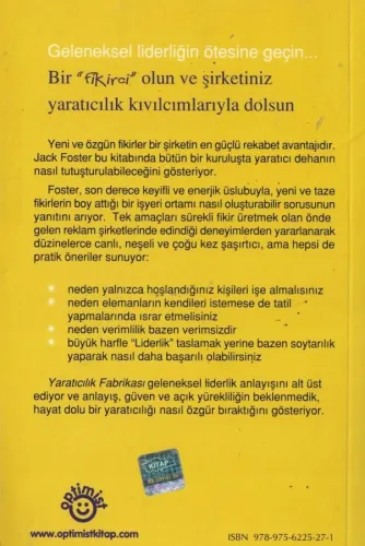 Yaratıcılık Fabrikası Jack Foster Optimist Yayınları %49 indirimli