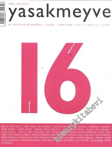 Yasakmeyve: İki Aylık Şiir Dergisi - Yıl; 3, Sayı; 16, Eylül - Ekim 2005