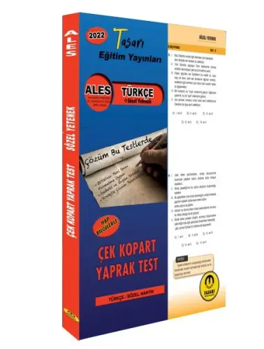 SÜPER FİYAT 2022 ALES Türkçe Çek Kopar Yaprak Test Tasarı Yayınları