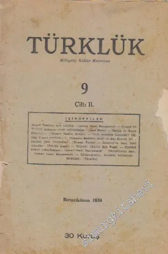 Türklük Milliyetçi Kültür Mecmuası - Sayı: 9  II    Birincikanun