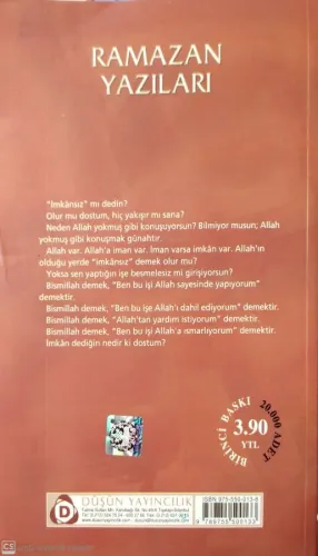 Ramazan Yazıları Mustafa İslamoğlu Düşün Yayıncılık %48 indirimli