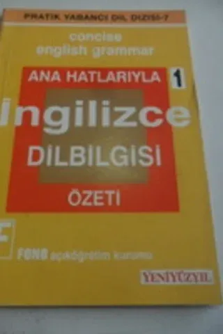 Ana Hatlarıyla İngilizce Dilbilgisi Özeti