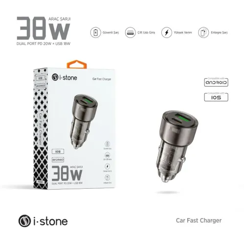 PD501 38W Dual Port Araç Şarj Başlığı