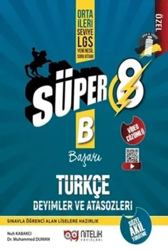 Nitelik Yayınları 8. Sınıf Süper B Türkçe Deyimler ve Atasözleri Yeni Nesil Soru Kitabı