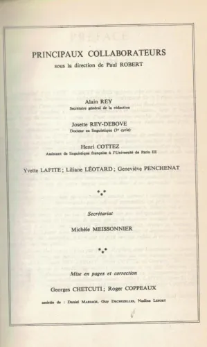 Micro Robert; Dictionnaire Du Français Primordial Kollektif (İngilizce