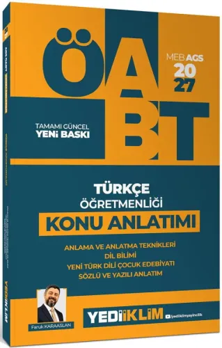 Yediiklim Yayınları 2027 MEB AGS ÖABT Türkçe Öğretmenliği Anlama ve An