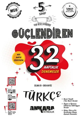 ANKARA YAY. 5. Sınıf Güçlendiren 32 Haftalık Türkçe Kazanım Denemeleri