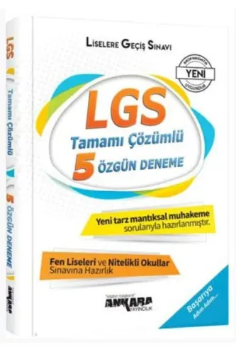 Ankara 8. Sınıf LGS Tamamı Çözümlü 5 Özgün Deneme Ankara Yayıncılık Ko