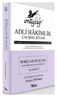 Adli Hakimlik Çalışma Kitabı Borçlar Hukuku Genel Hükümler & Özel Hükümler