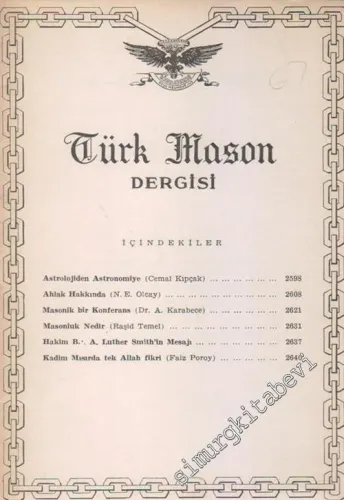 Türk Mason Dergisi - Sayı: 49    13  Ocak 1963