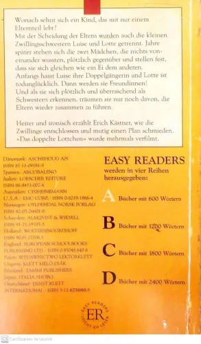 Das Dappelte Lottchen Erich Kastner Easy Readers