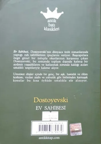 Ev Sahibesi Dostoyevski Antik Batı Klasikleri