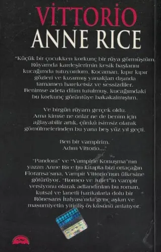 Vittorio (Cep Boy) Anne Rice Martı Yayınevi %40 indirimli