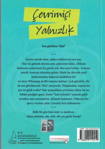 Çevrimiçi Yalnızlık Poyraz Demir Destek Yayınevi %53 indirimli