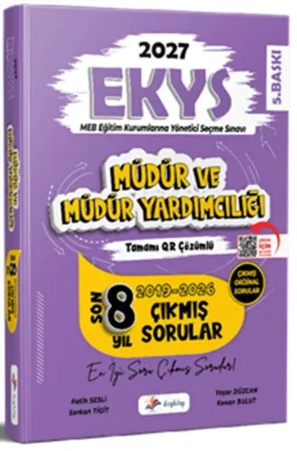 Dizgi Kitap Yayınları 2027 MEB EKYS Müdür ve Müdür Yardımcılığı Tamamı Qr Çözümlü Son 8 Yıl Çıkmış Sorular