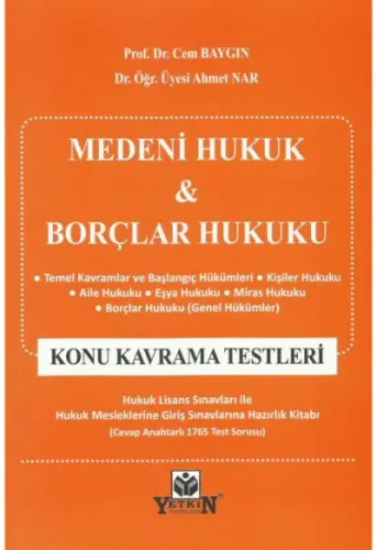 Medeni Hukuk & Borçlar Hukuku Konu Kavrama Testleri
