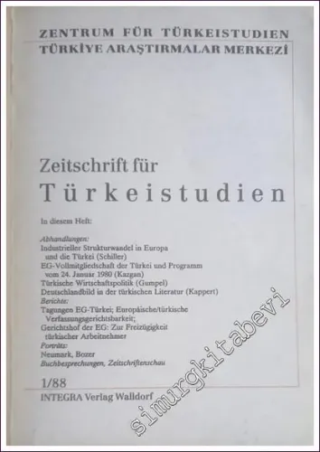Zentrum für Türkeistudien - Zeitschrift für Türkeistudien 1/88 -        1988