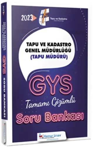 Memur Sınav 2023 Tapu ve Kadastro  Tapu Müdürü  GYS Soru Bankası