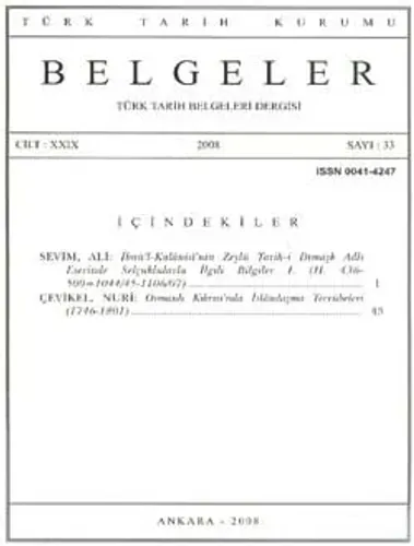 Belgeler 33. Sayı