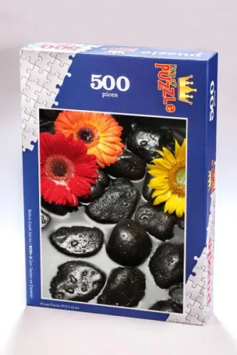 Bahçe Çiçek Serisi - Zen Taşarı ve Çiçekler 500 Parça Puzzle