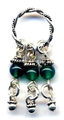 Silver Dangle 4mm Stone