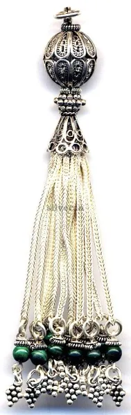 Silver Tassel - Charm Stone 4mm Large