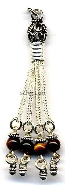 Silver Tassel - Charm Stone 4mm Small
