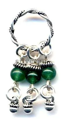Silver Dangle 4mm Stone