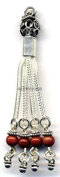 Silver Tassel - Charm Stone 4mm Small
