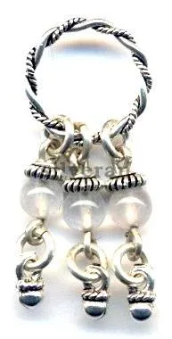 Silver Dangle 4mm Stone