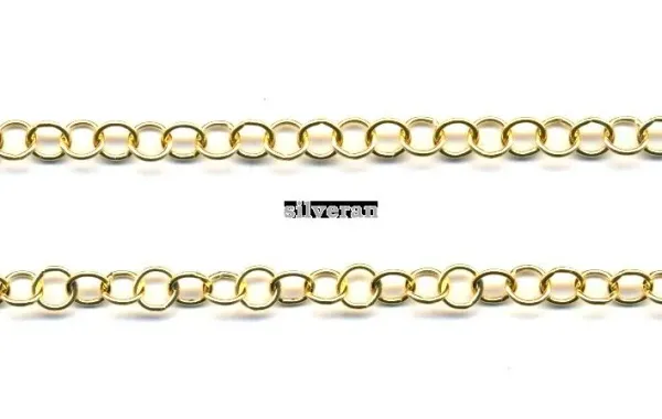 320052TG - Gümüş Zincir - Altın Yaldızlı Gümüş Zincir - Gold Vermeil S