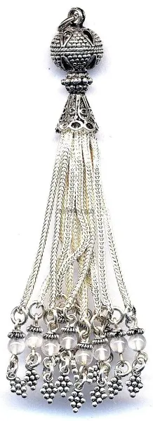 Silver Tassel - Charm Stone 4mm Large