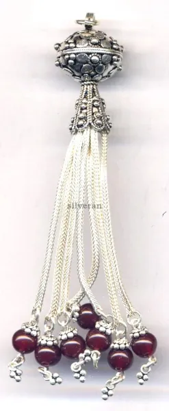 Silver Tassel - Charm Stone 4mm xLarge