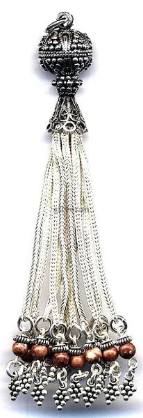 Silver Tassel - Charm Stone 4mm Large