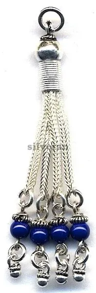 Silver Tassel - Charm Stone 4mm Small