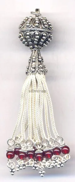 Silver Tassel - Charm Stone 4mm xLarge