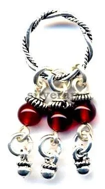 Silver Dangle 4mm Stone