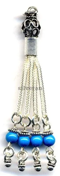 Silver Tassel - Charm Stone 4mm Small